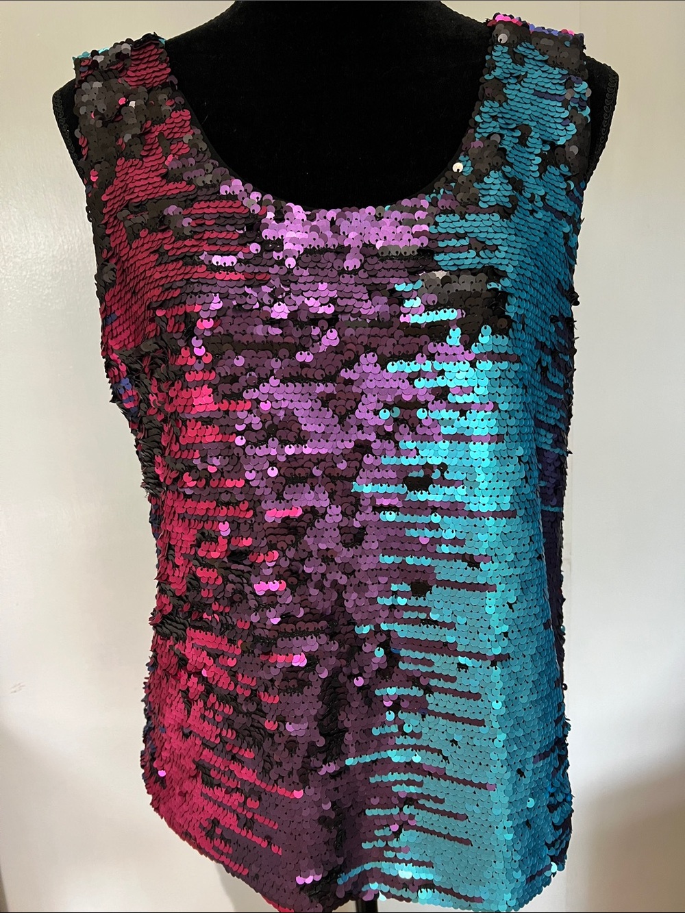 Mermaid Ombre Sequin Tank Top - Sz Med - NWT